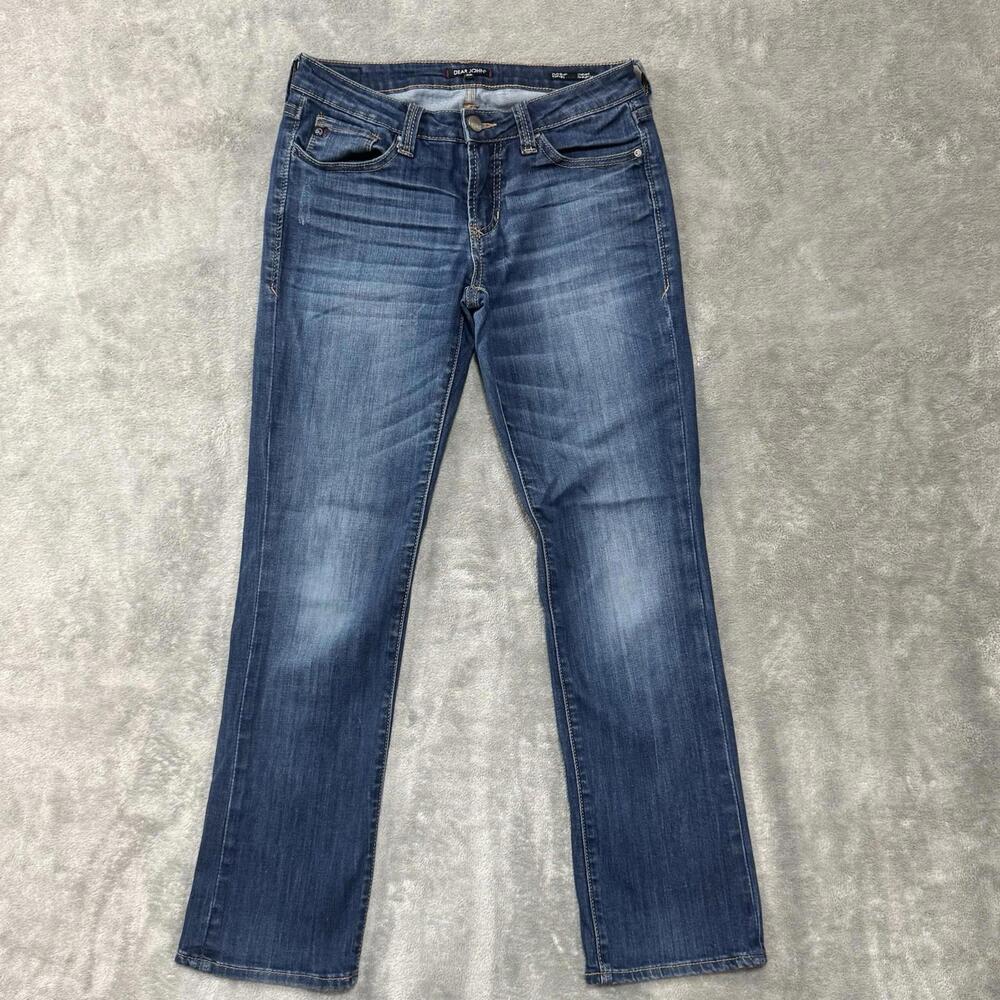Dear John Jeans Woman’s Sz 26 Playback Cuffed Cropped Straight Leg Denim